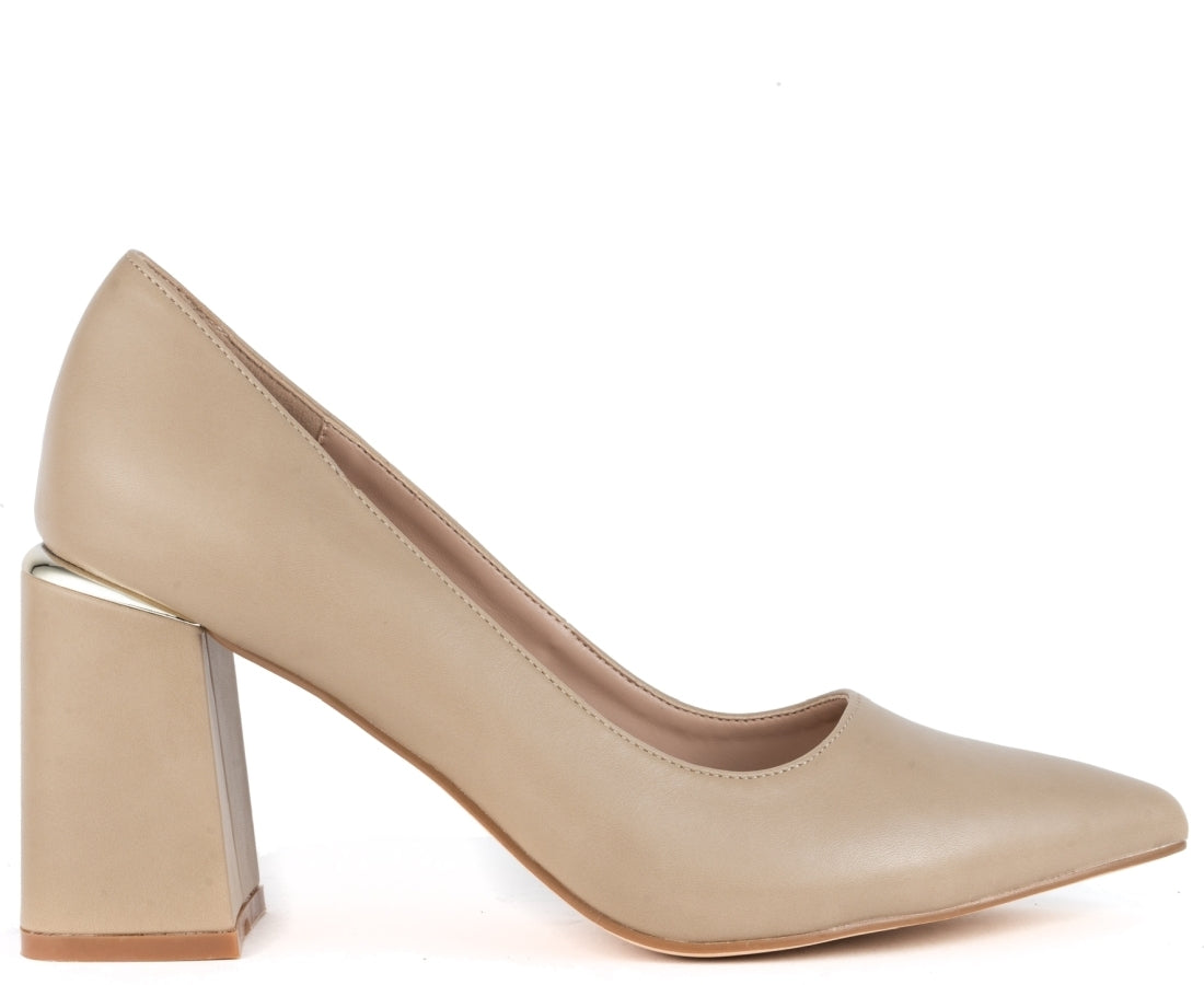 beige elegant closed formal pumps