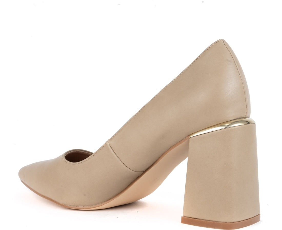 beige elegant closed formal pumps