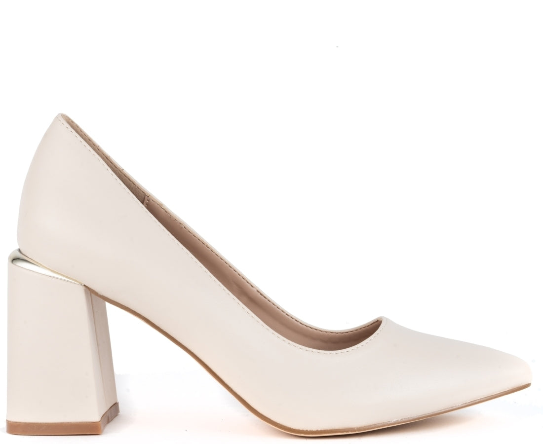 white elegant closed formal pumps