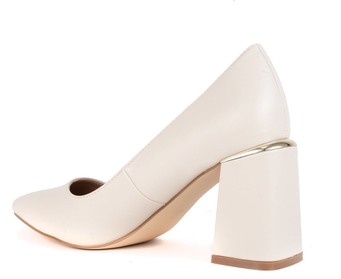 white elegant closed formal pumps
