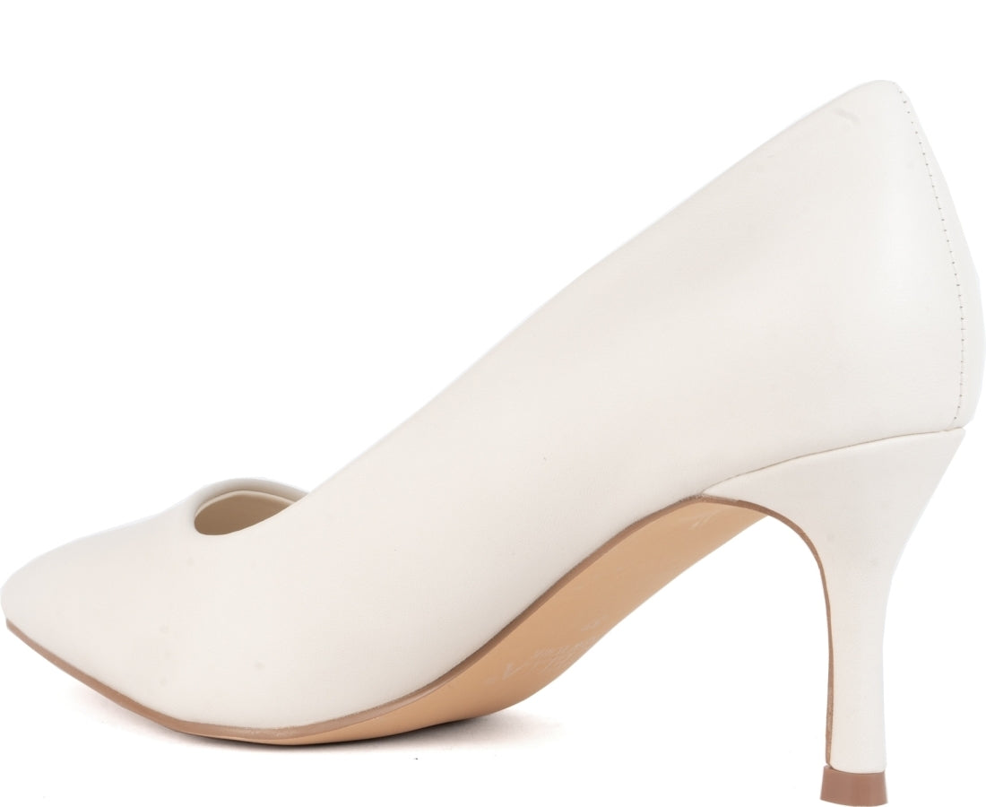 white elegant closed formal pumps