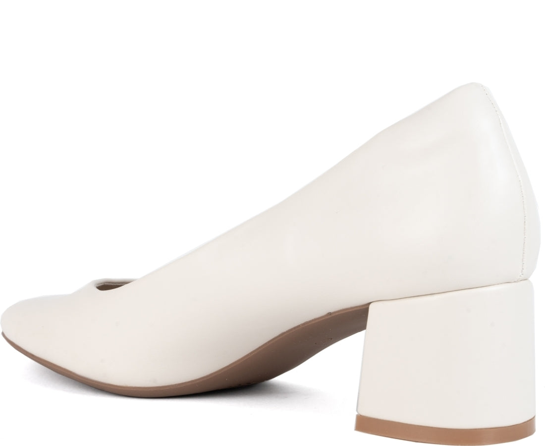 white elegant closed formal pumps