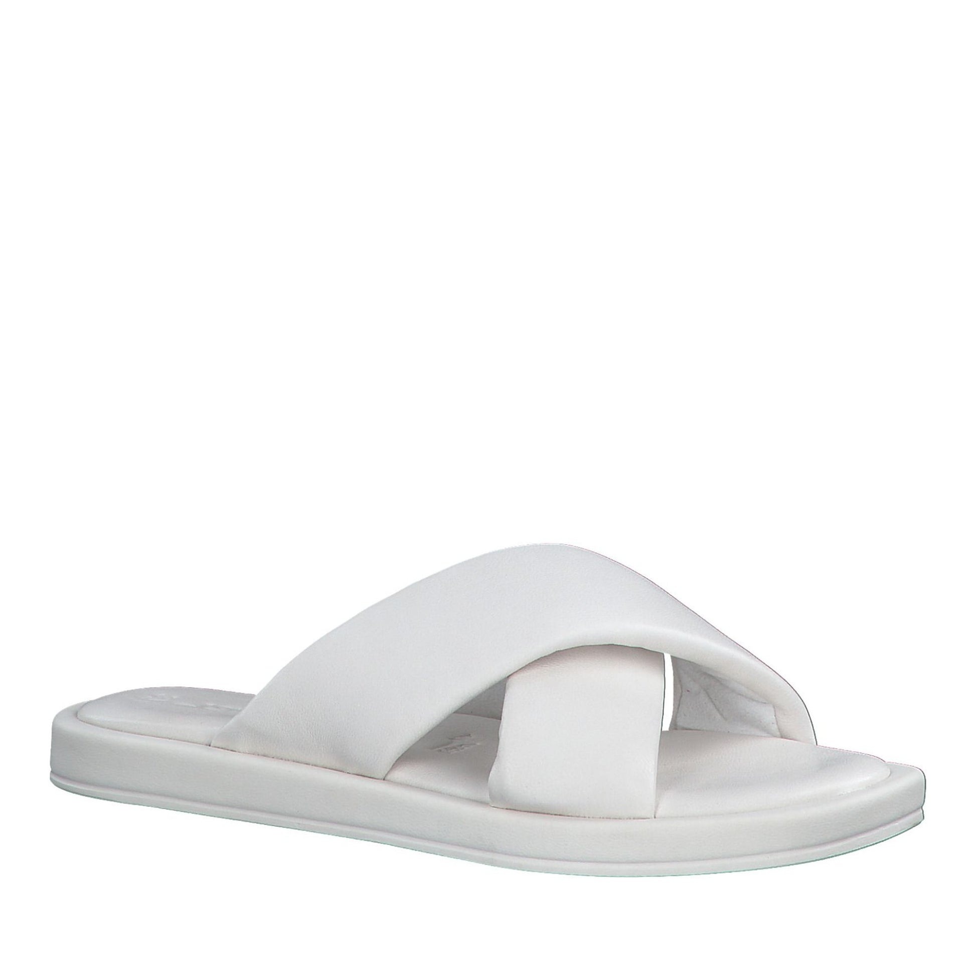 Women's White Open-Toe Slippers