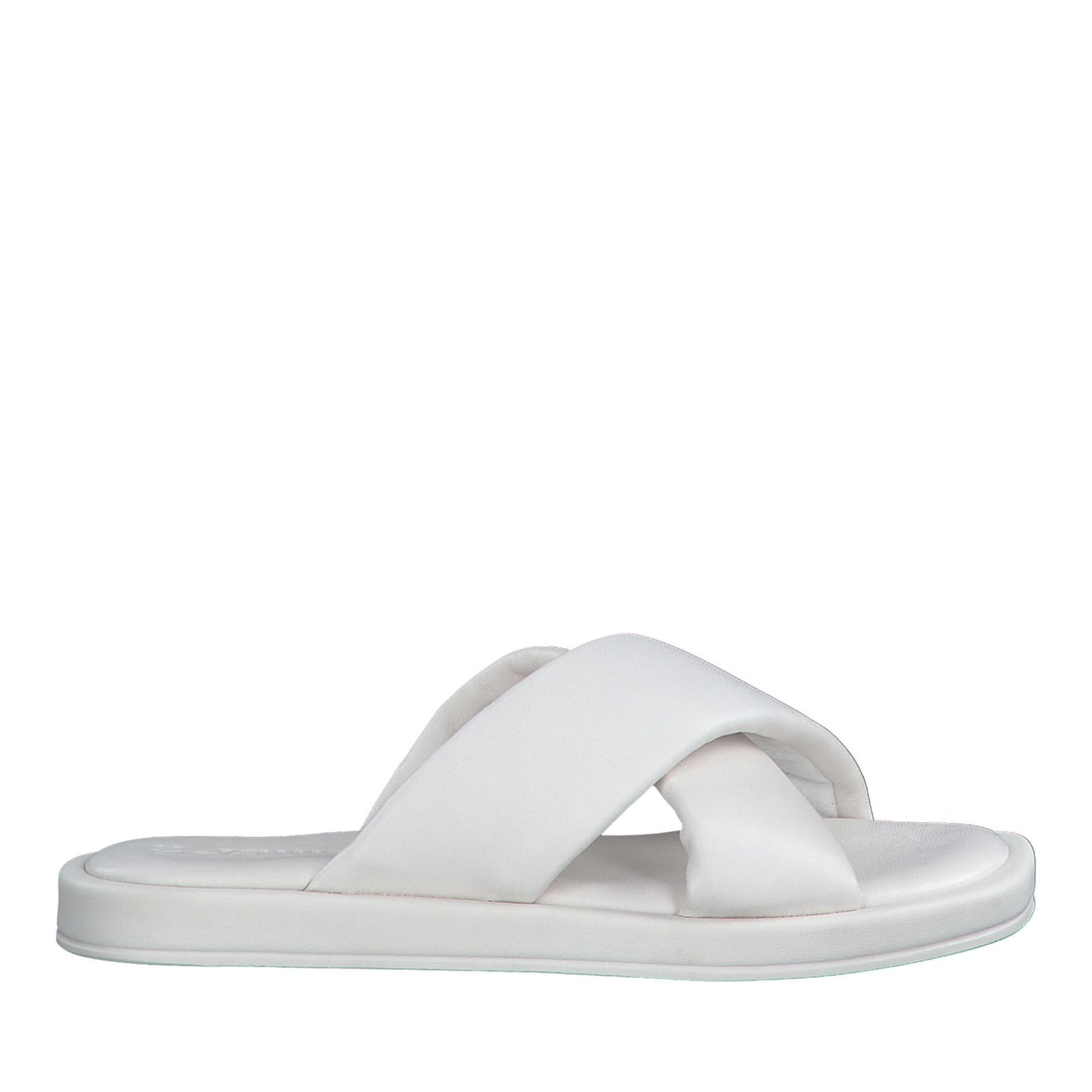 Women's White Open-Toe Slippers