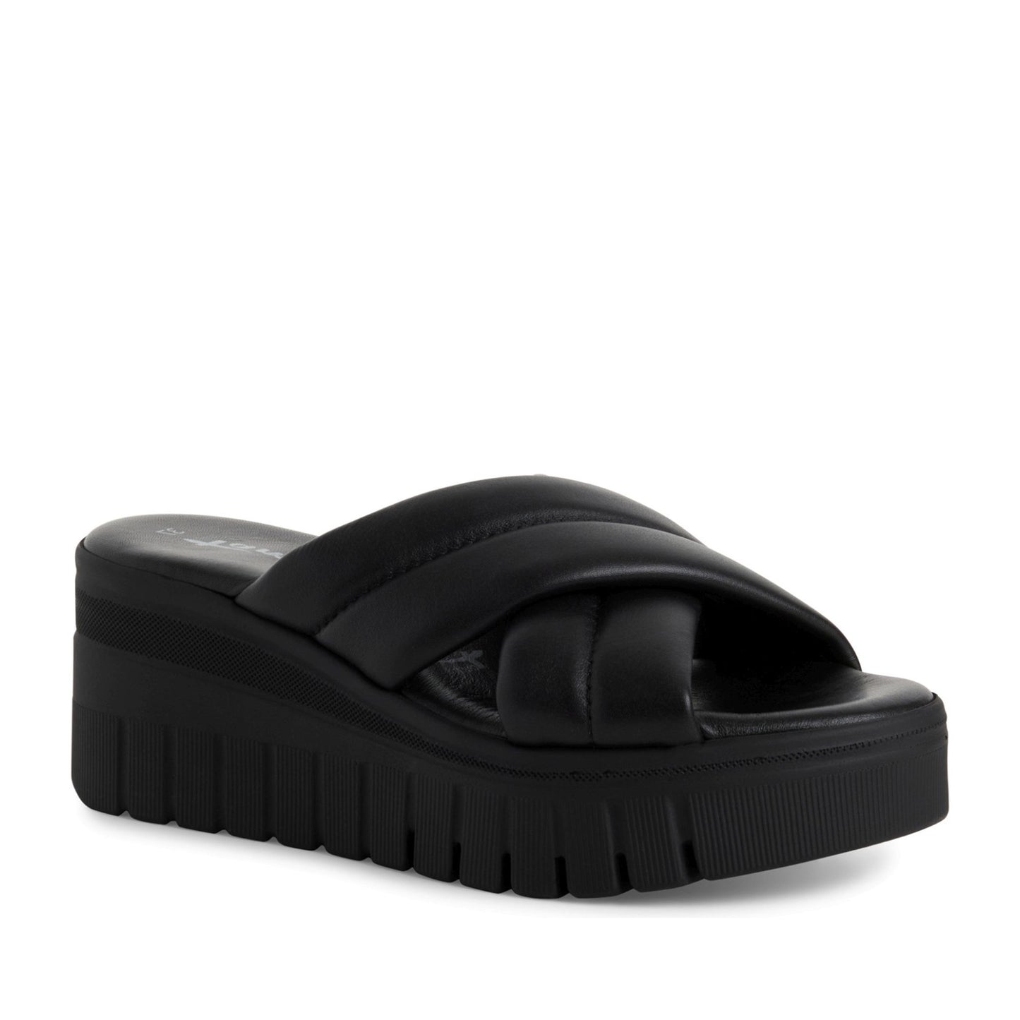 Women's Black Open-Toe Slippers