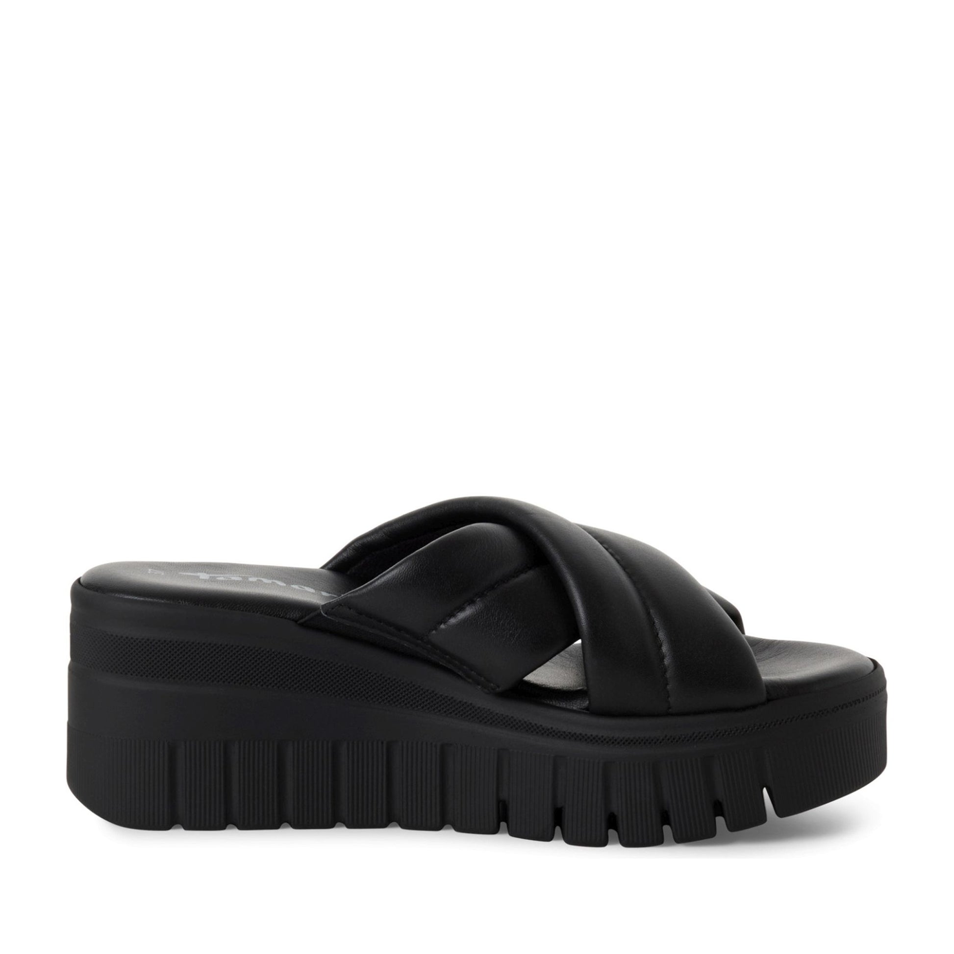 Women's Black Open-Toe Slippers