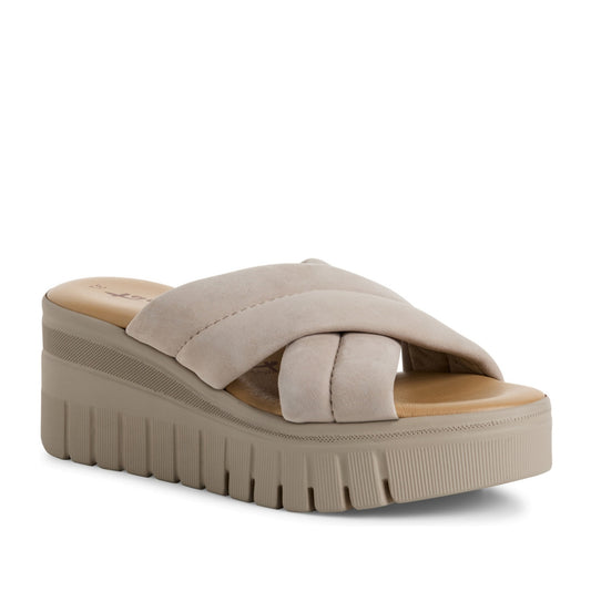 Women's Beige Open-Toe Slippers