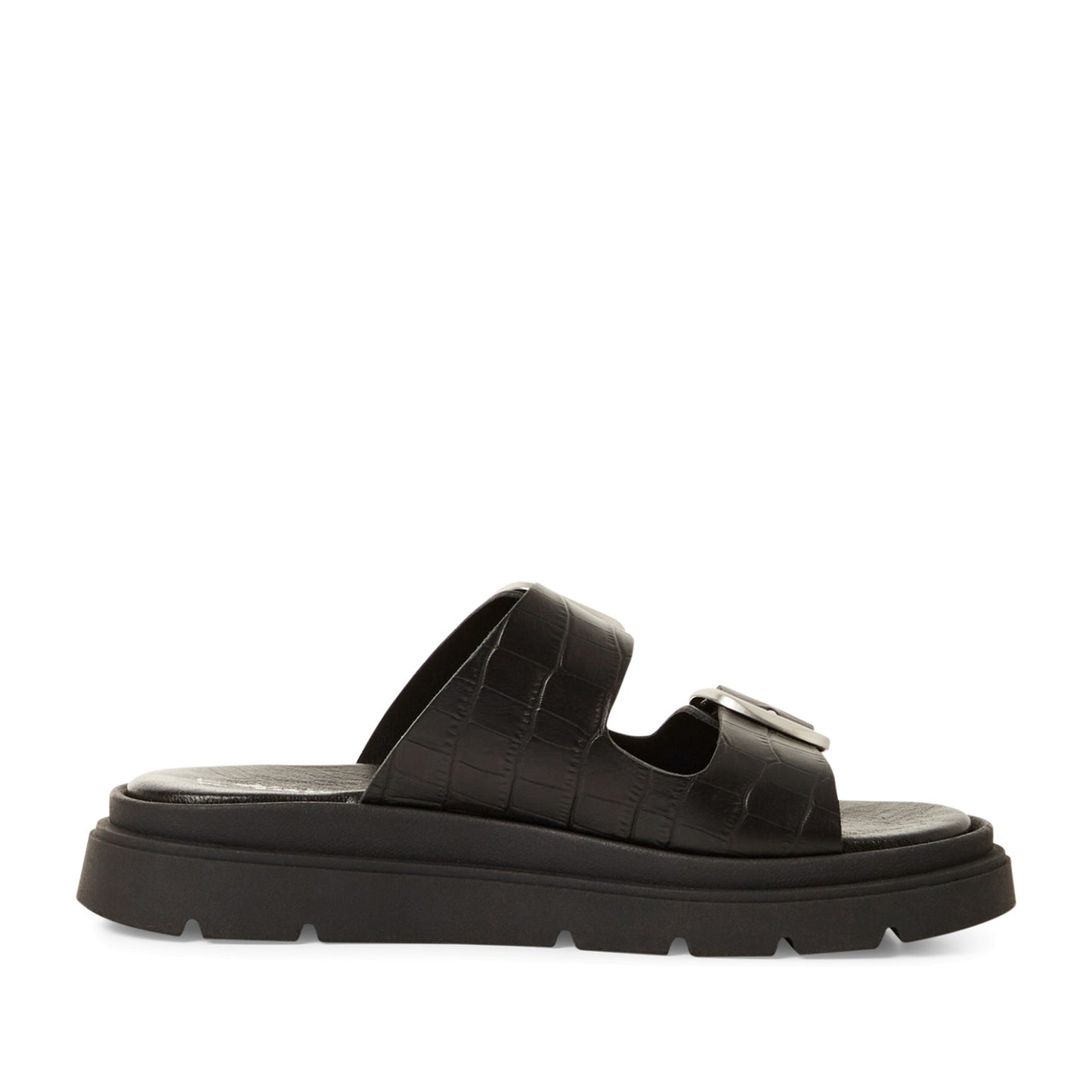 Women's Black Open-Toe Slippers