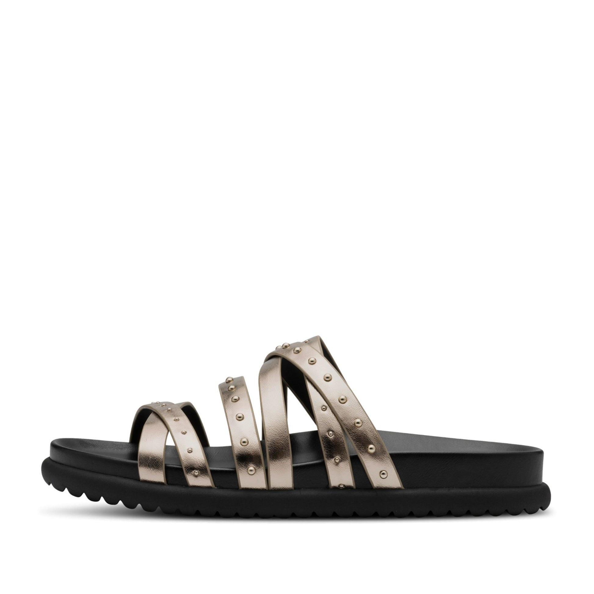 Women's Gold Open-Toe Slippers