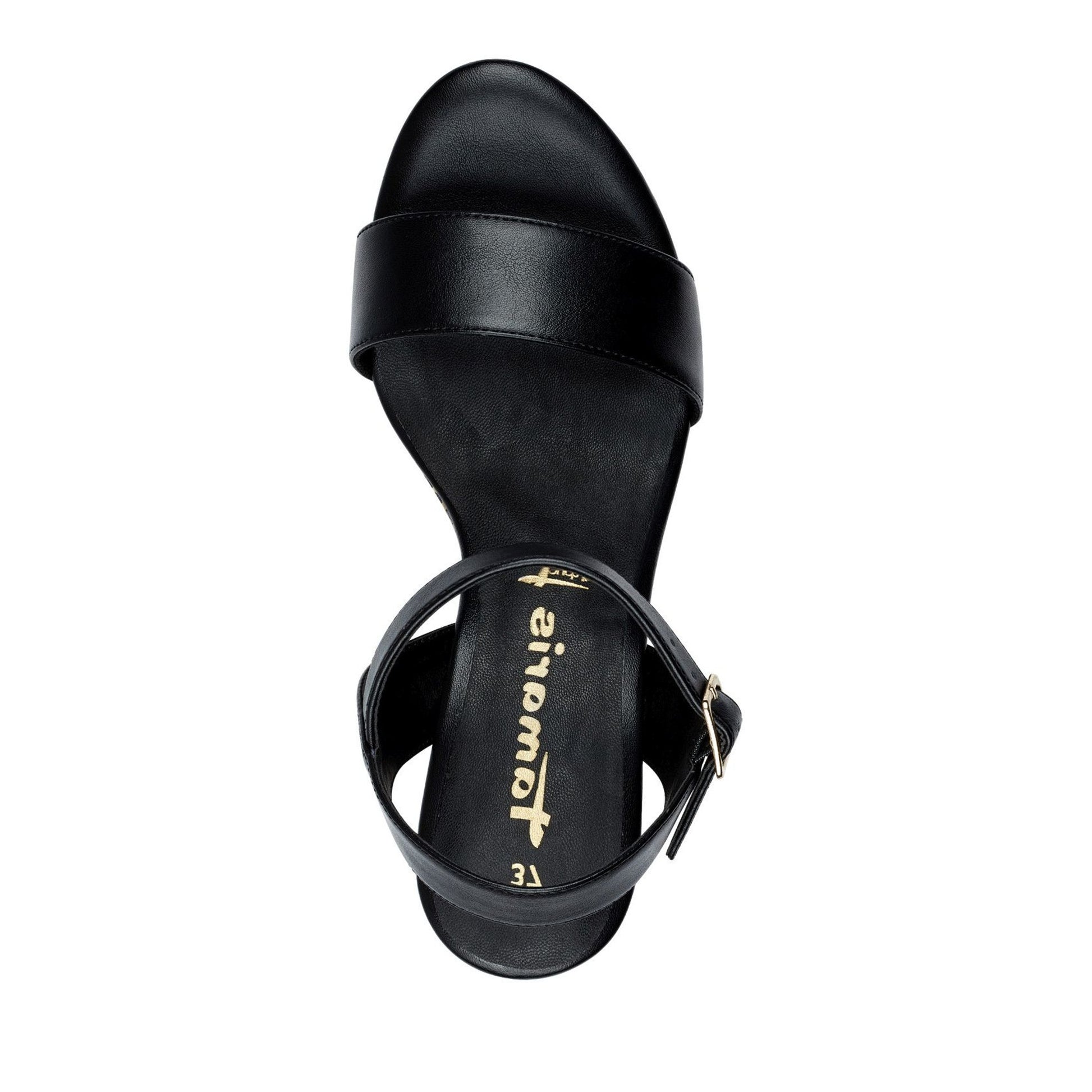 Women's Black Dress Wedge Open-Toe Sandals
