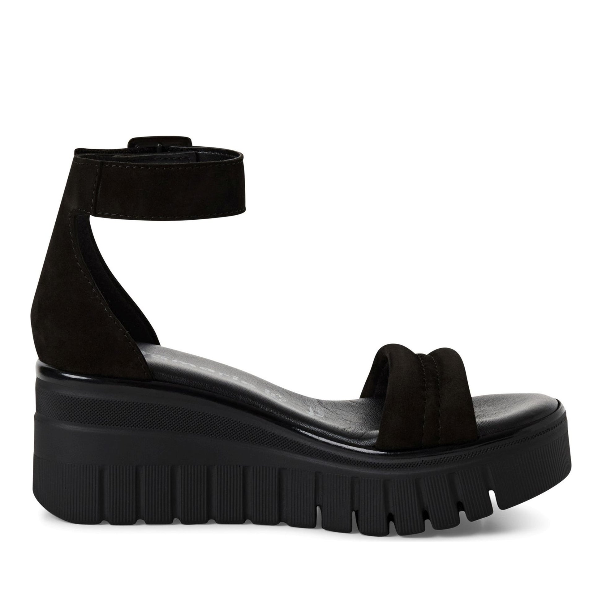 Women's Black Wedge Wedge Sandals
