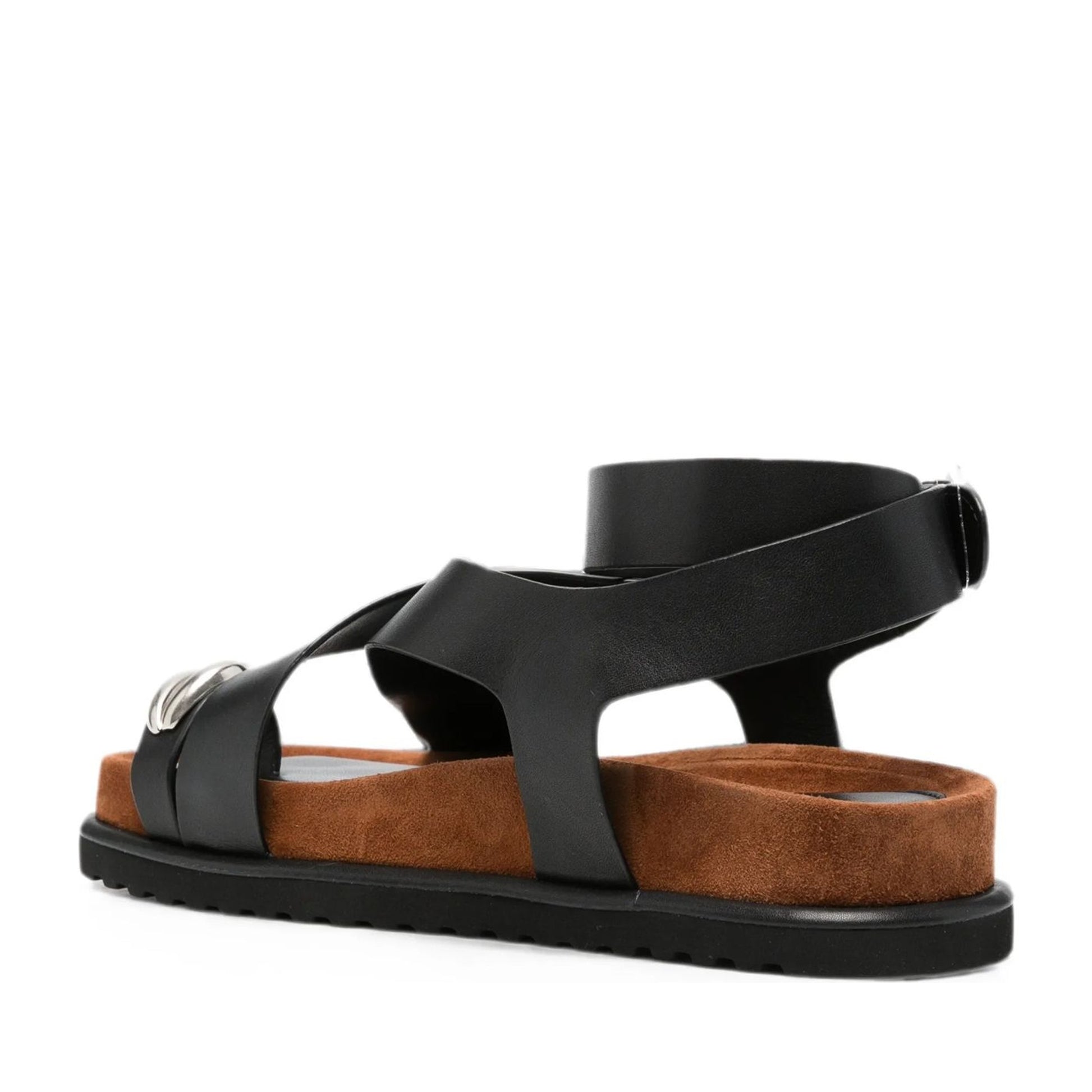 Women's Black Wedge Open-Toe Sandals