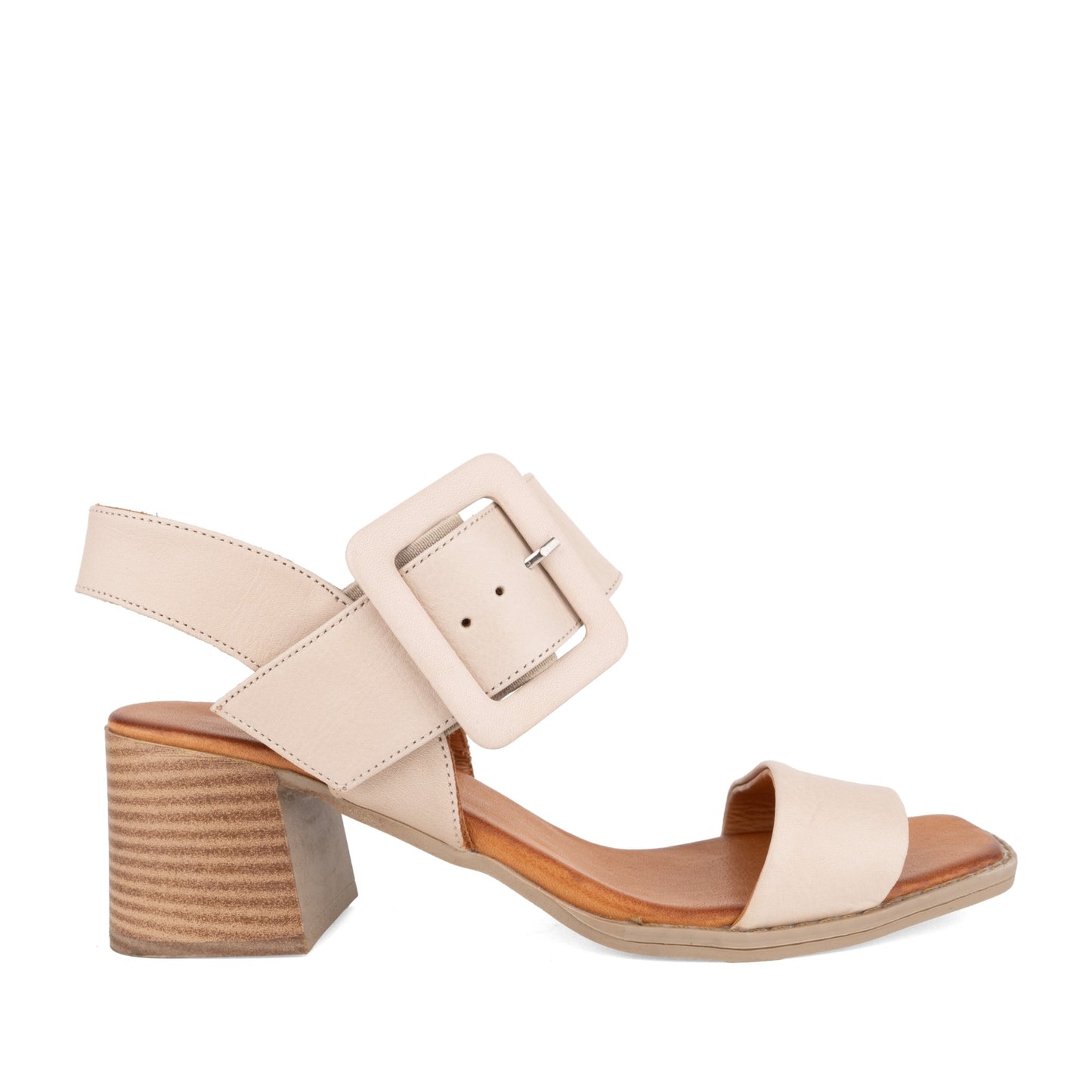 Women's Beige Open-Toe Pumps