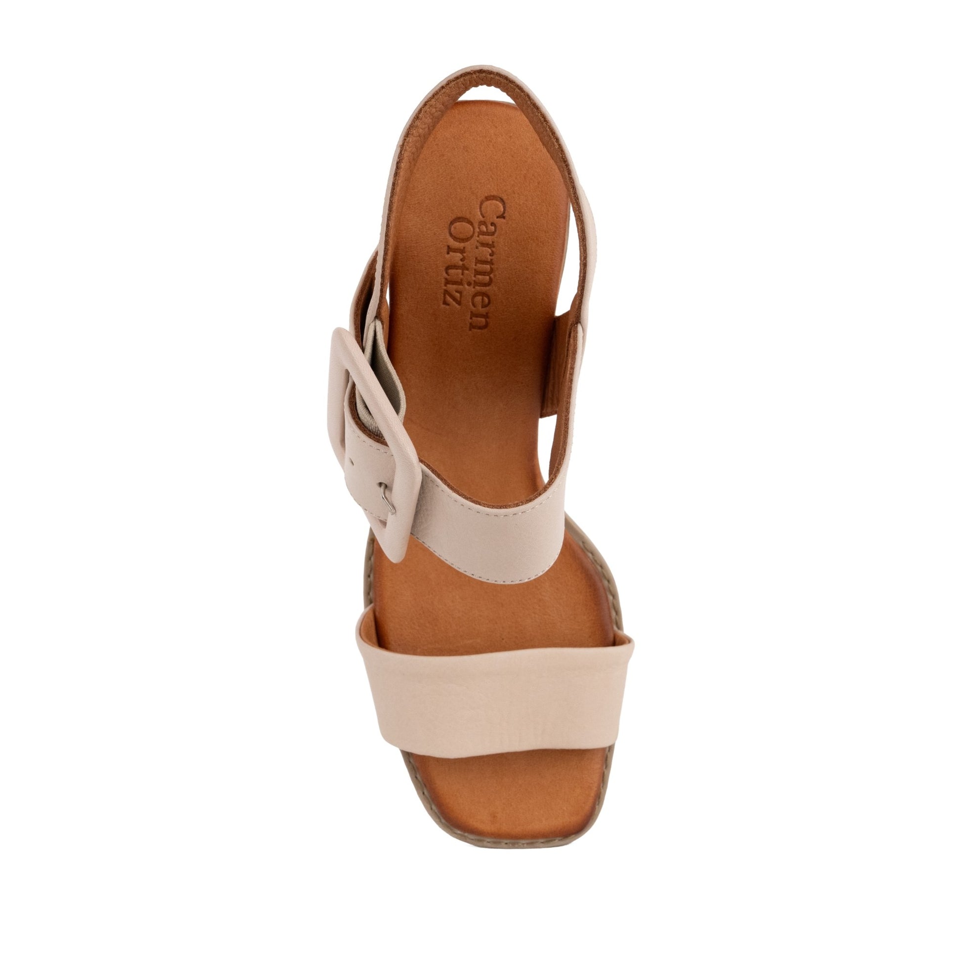 Women's Beige Open-Toe Pumps