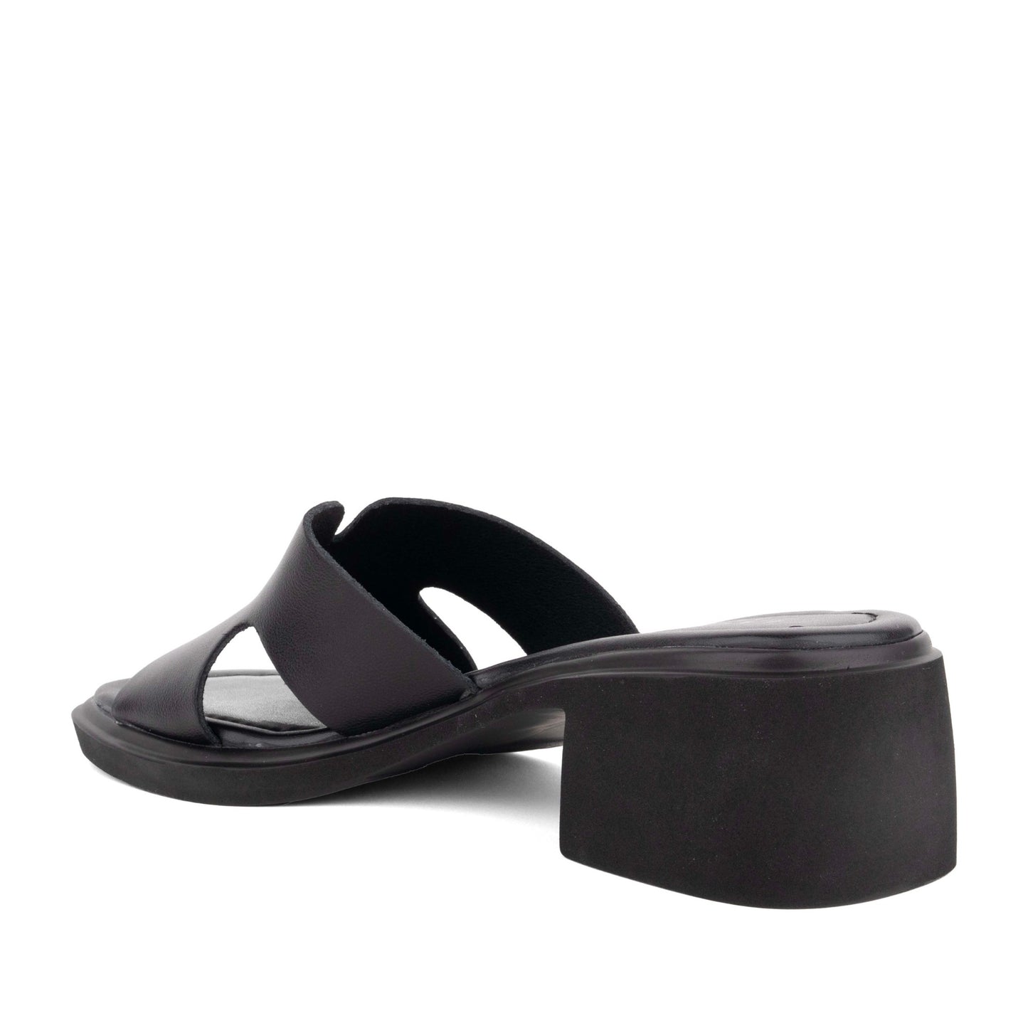 Women's Black Open-Toe Slippers