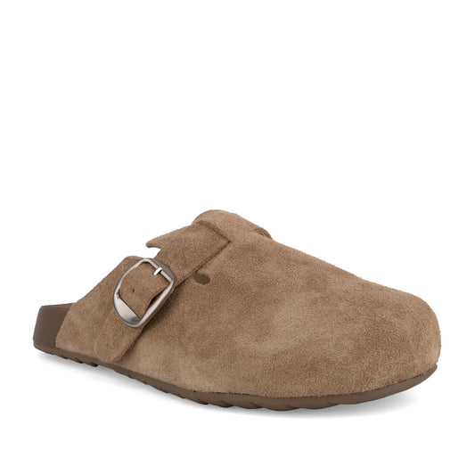 Women's Beige Wedge Mule Slippers