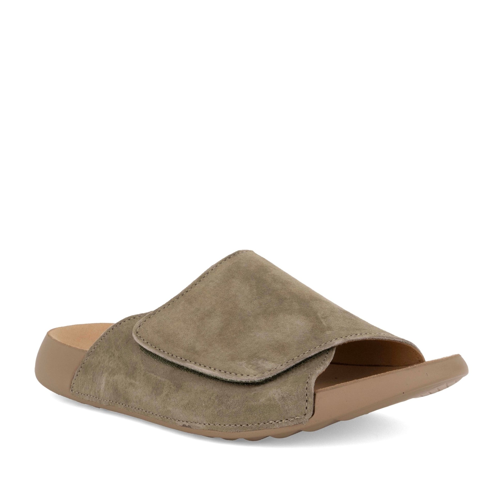 Women's Green Wedge Open-Toe Slippers