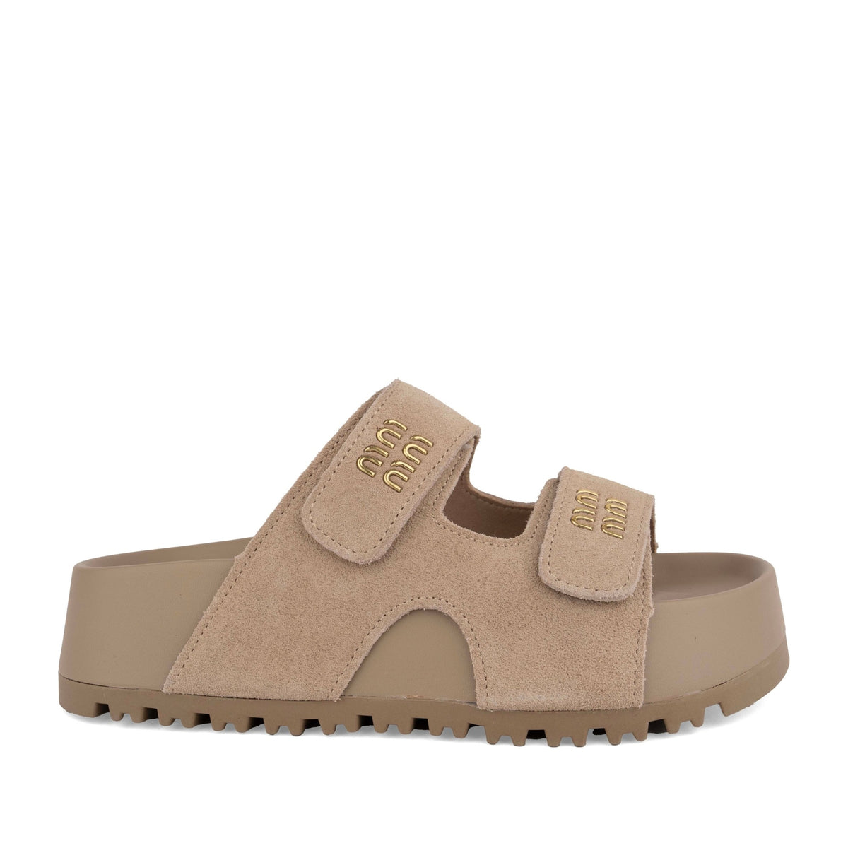Women's Beige Wedge Open-Toe Slippers