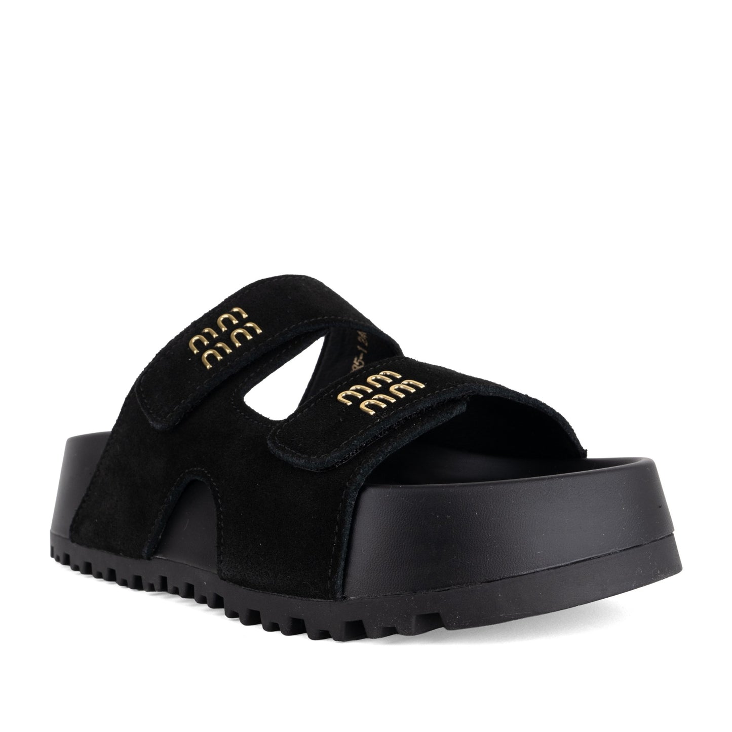 Women's Black Wedge Open-Toe Slippers