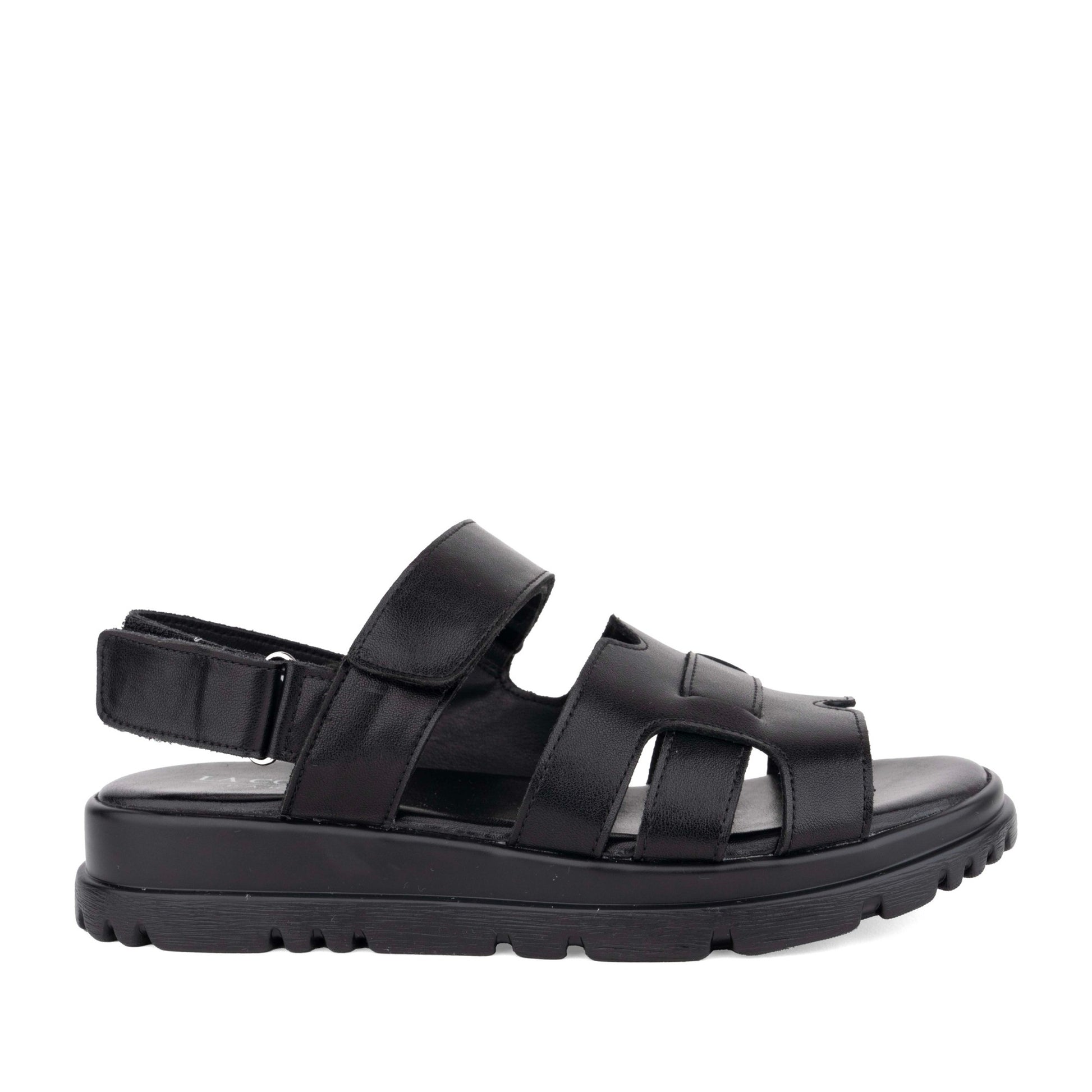 Women's Black Wedge Open-Toe Sandals