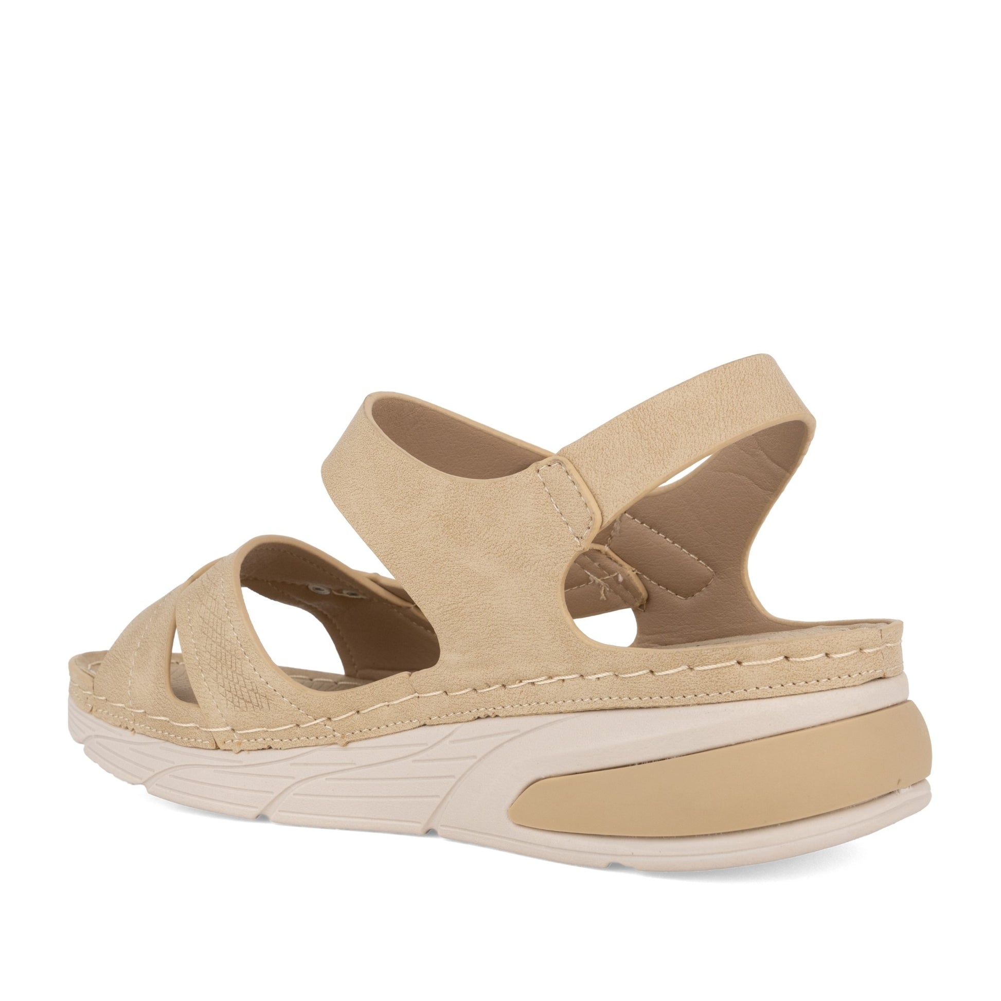 Women's Beige Wedge Open-Toe Sandals