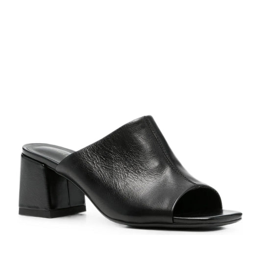 Women's Black Open-Toe Slippers