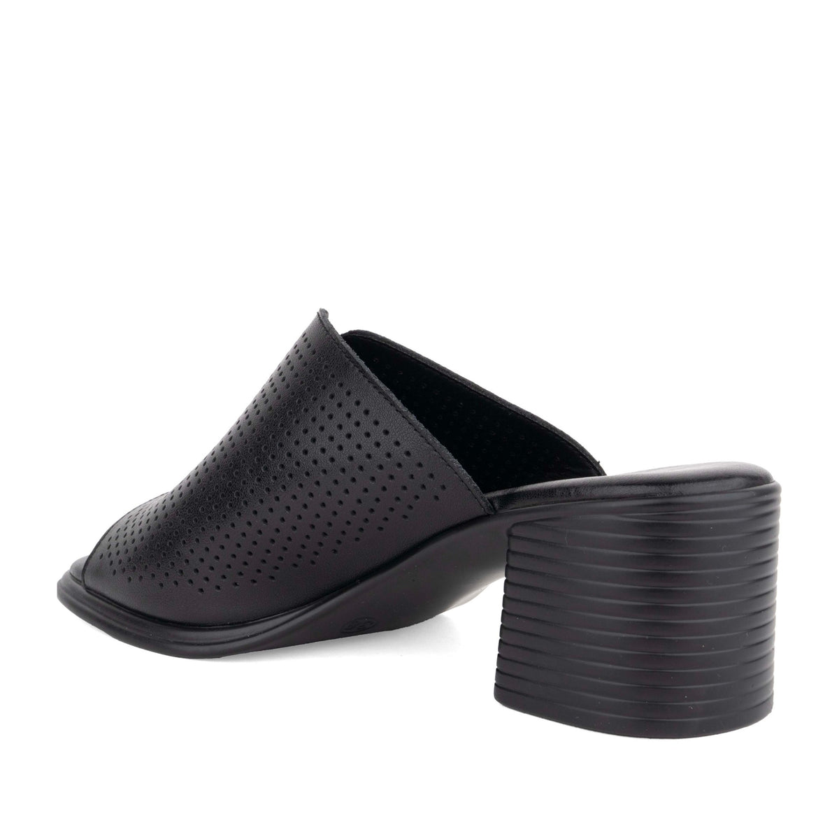 Women's Black Open-Toe Slippers