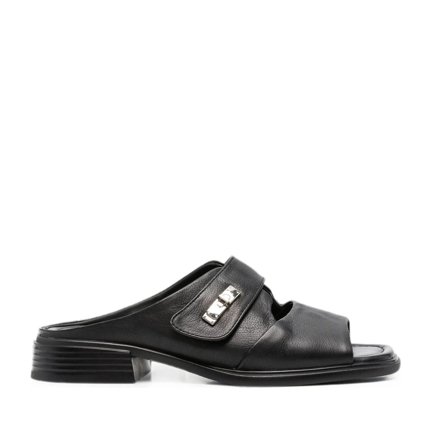 Women's Black Open-Toe Slippers