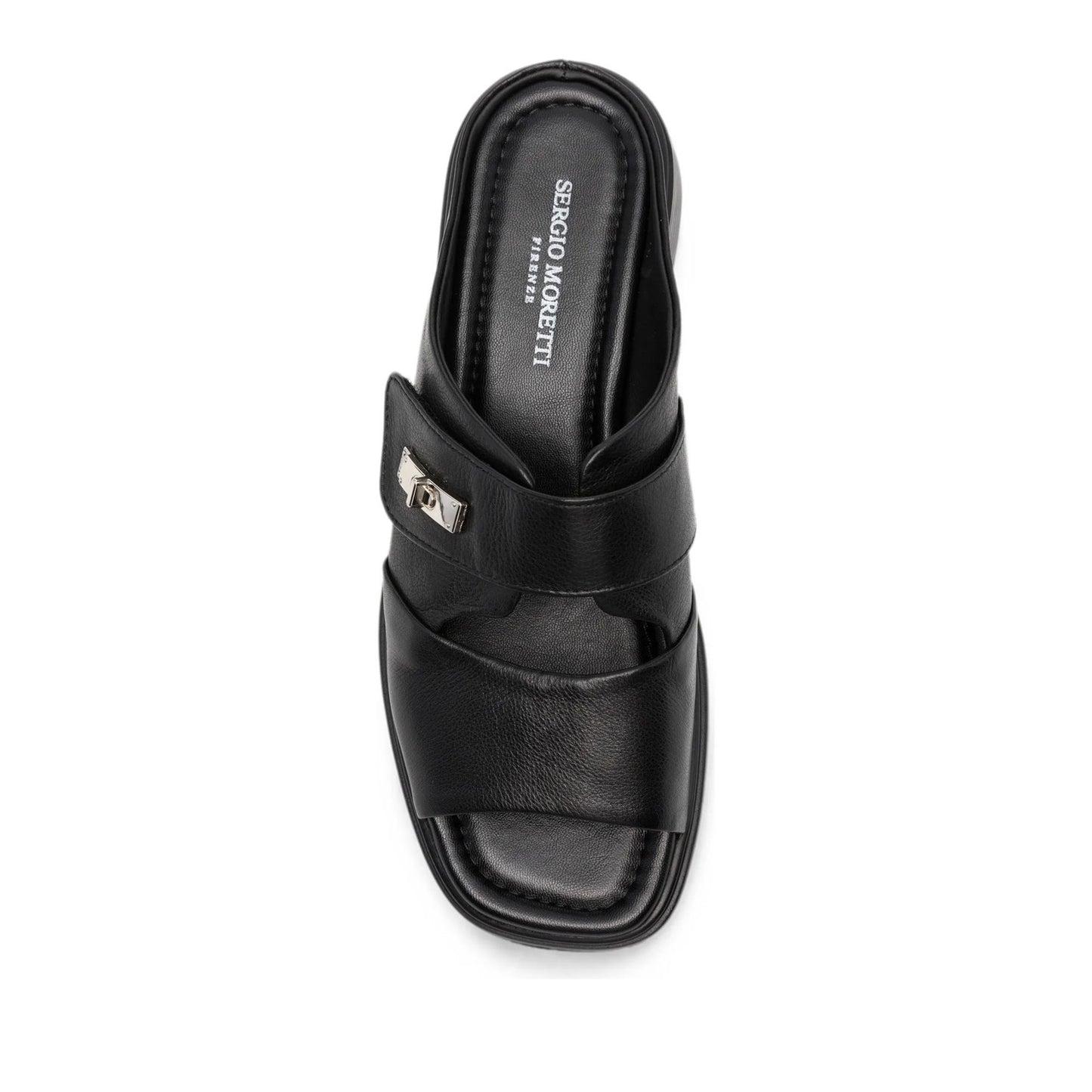 Women's Black Open-Toe Slippers