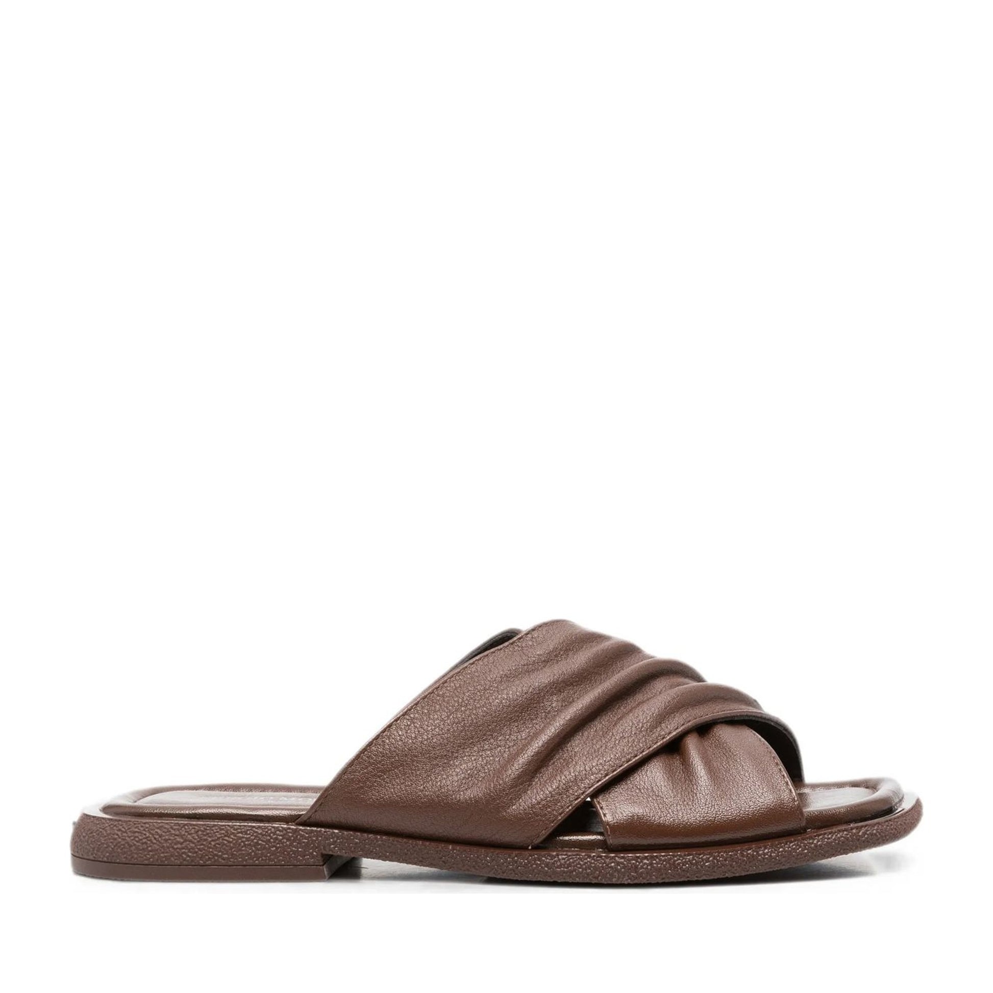 Women's Brown Open-Toe Slippers