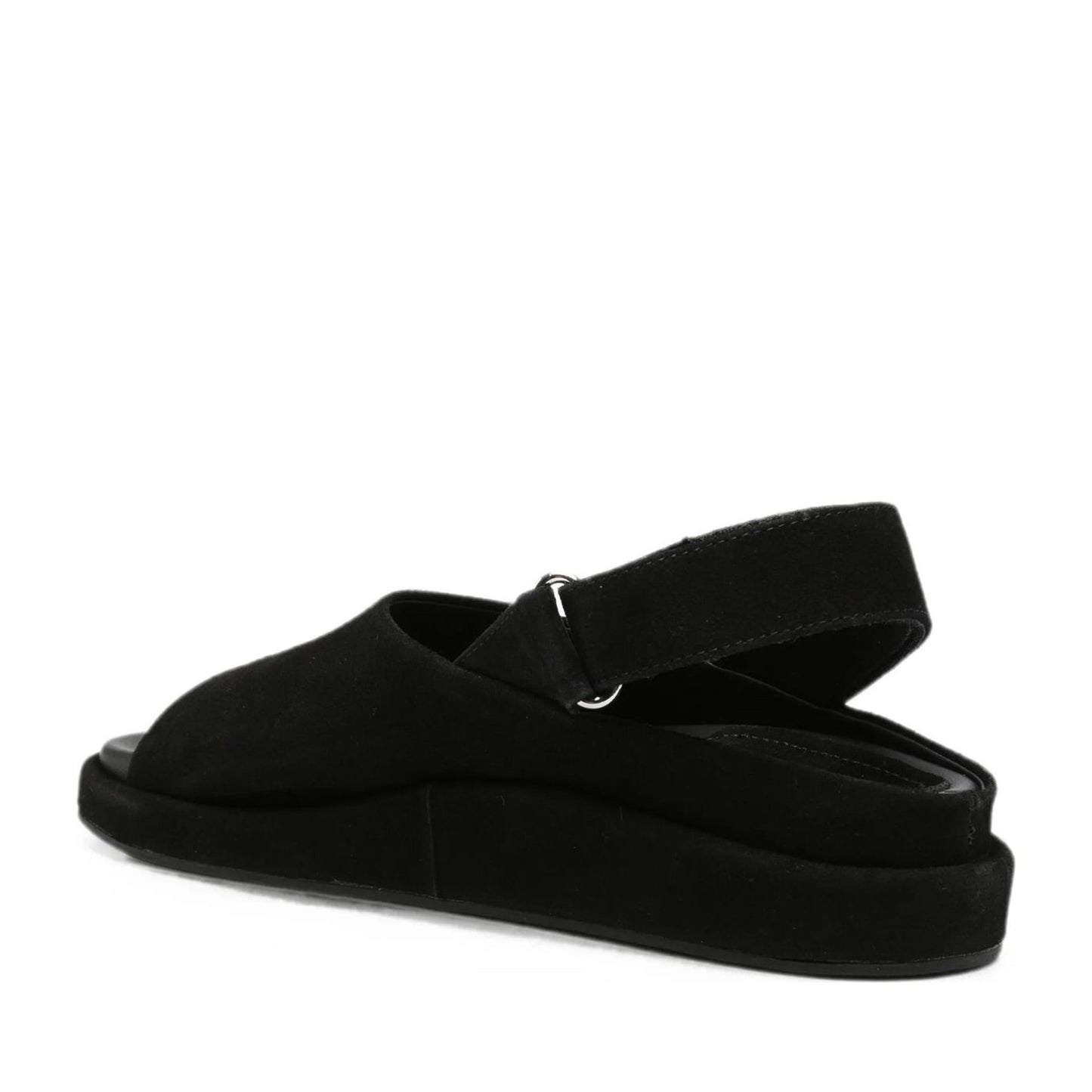 Women's Black Wedge Open-Toe Sandals