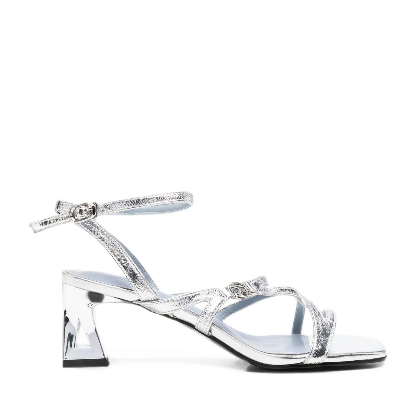 Women's Silver Dress Open-Toe Pumps