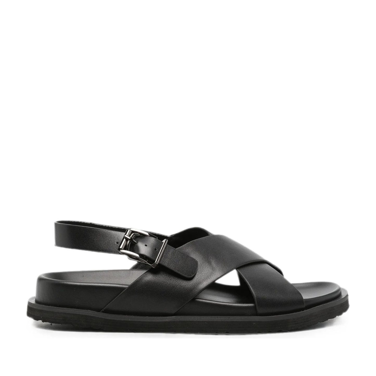 Women's Black Wedge Open-Toe Sandals