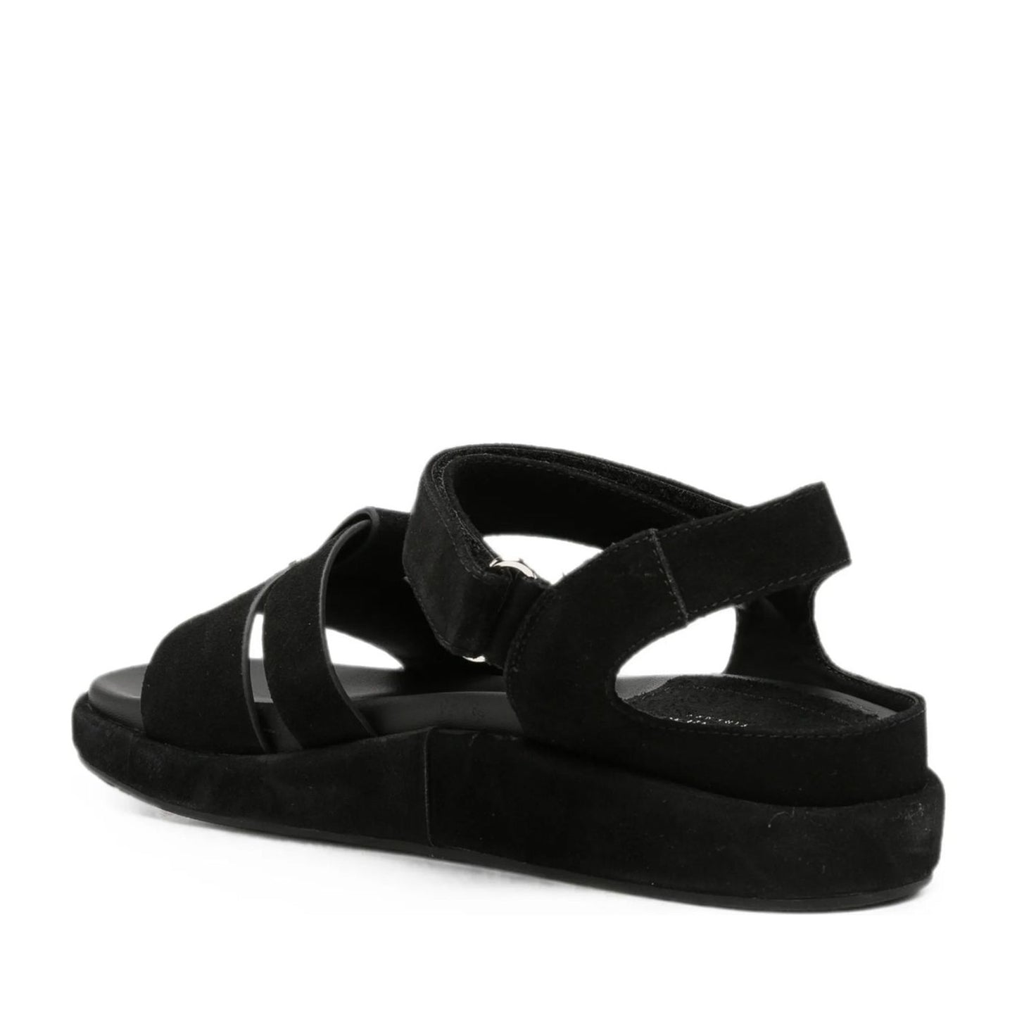 Women's Black Wedge Open-Toe Sandals
