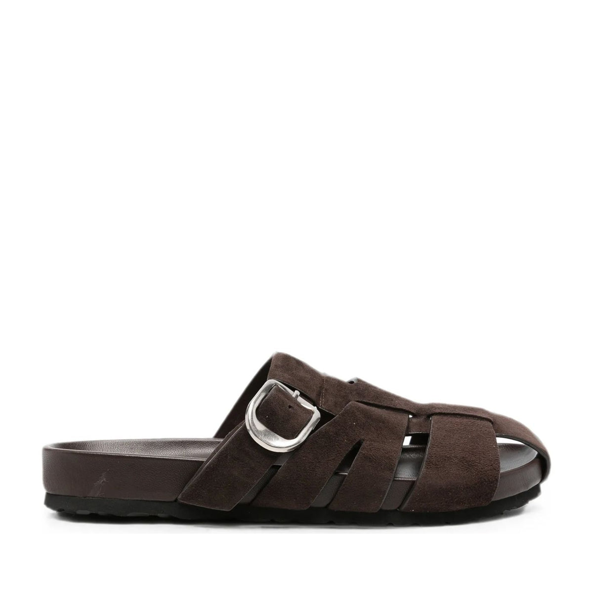 Women's Brown Wedge Open-Toe Slippers
