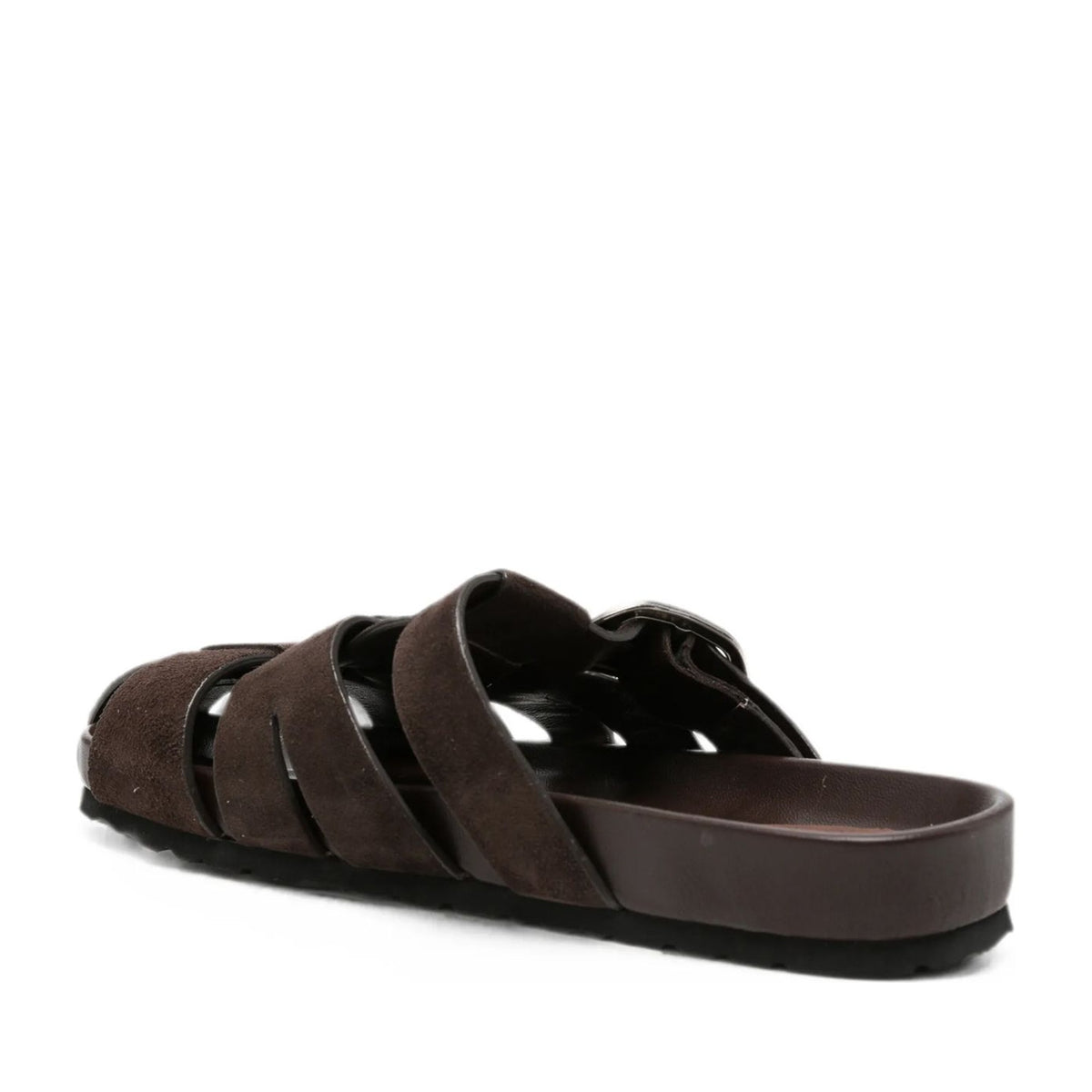 Women's Brown Wedge Open-Toe Slippers