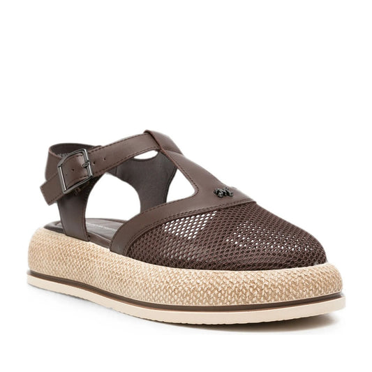 Women's Brown Wedge Open-Toe Sandals