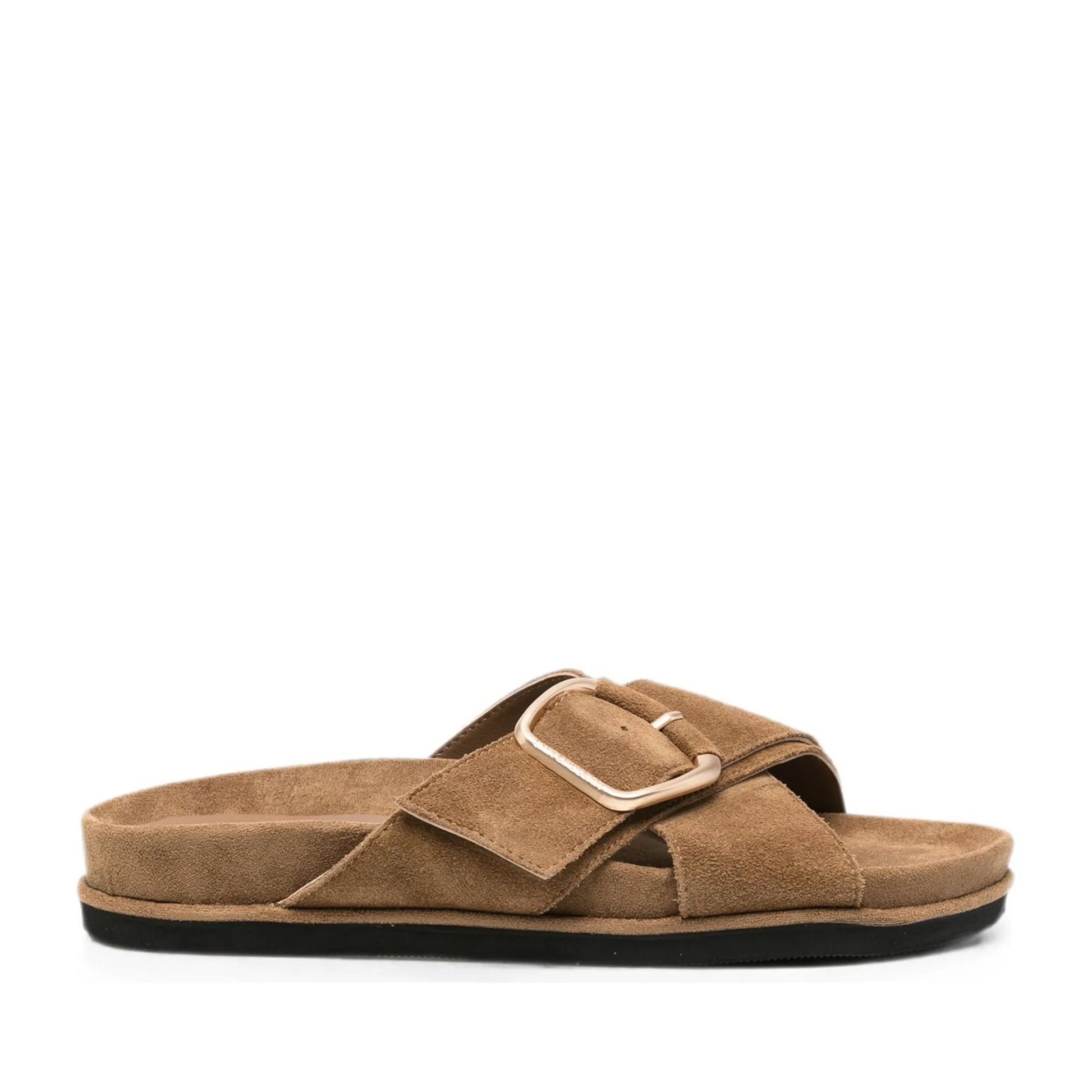 Women's Brown Open-Toe Slippers