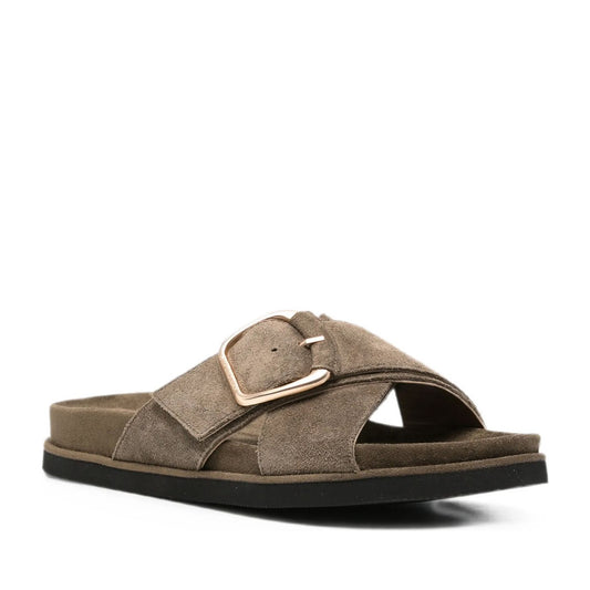 Women's Green Open-Toe Slippers