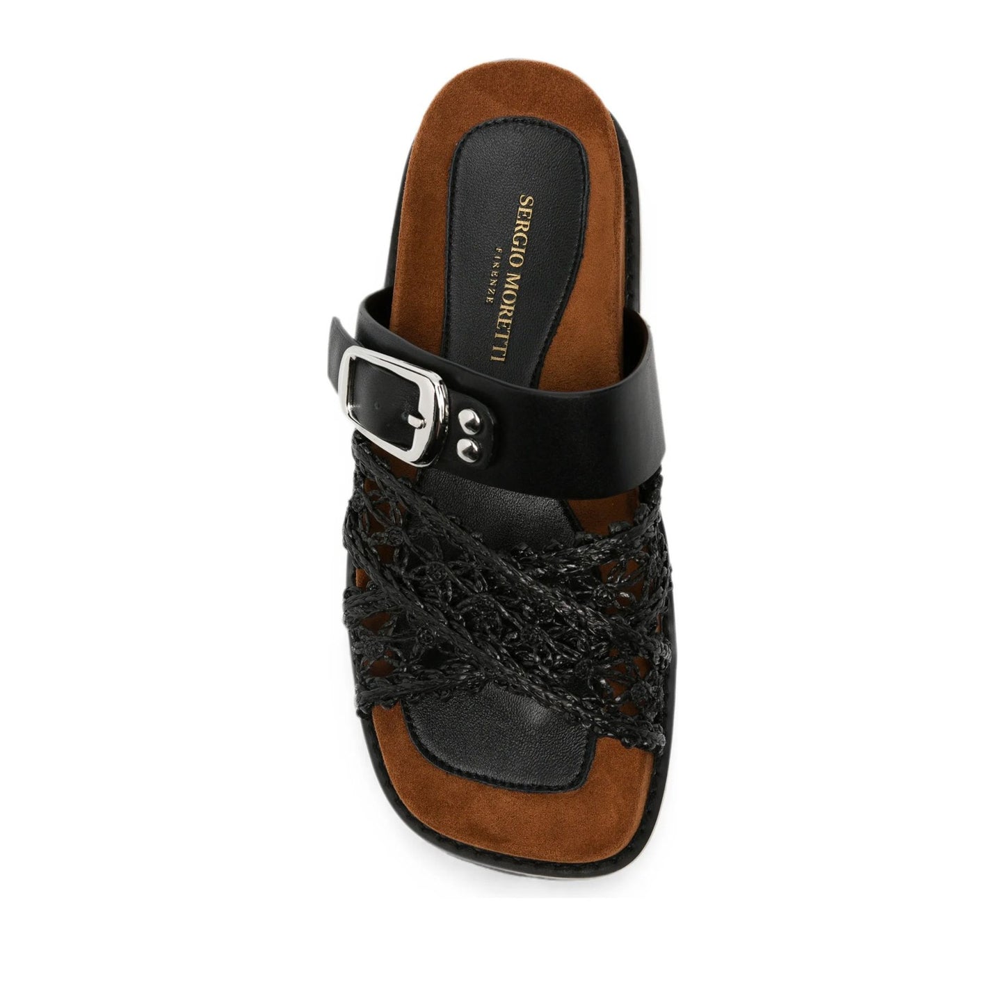 Women's Black Open-Toe Slippers