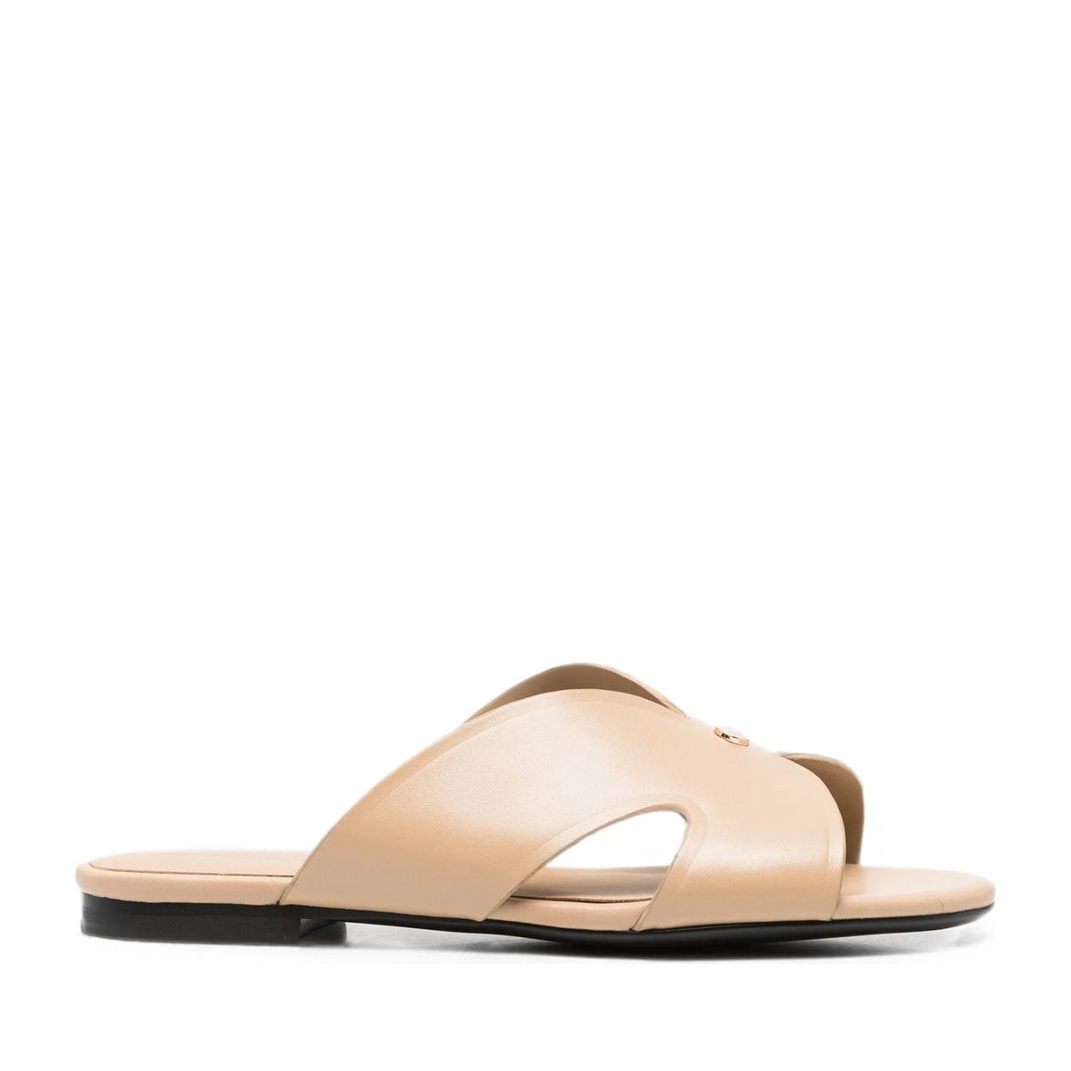 Women's Beige Open-Toe Slippers