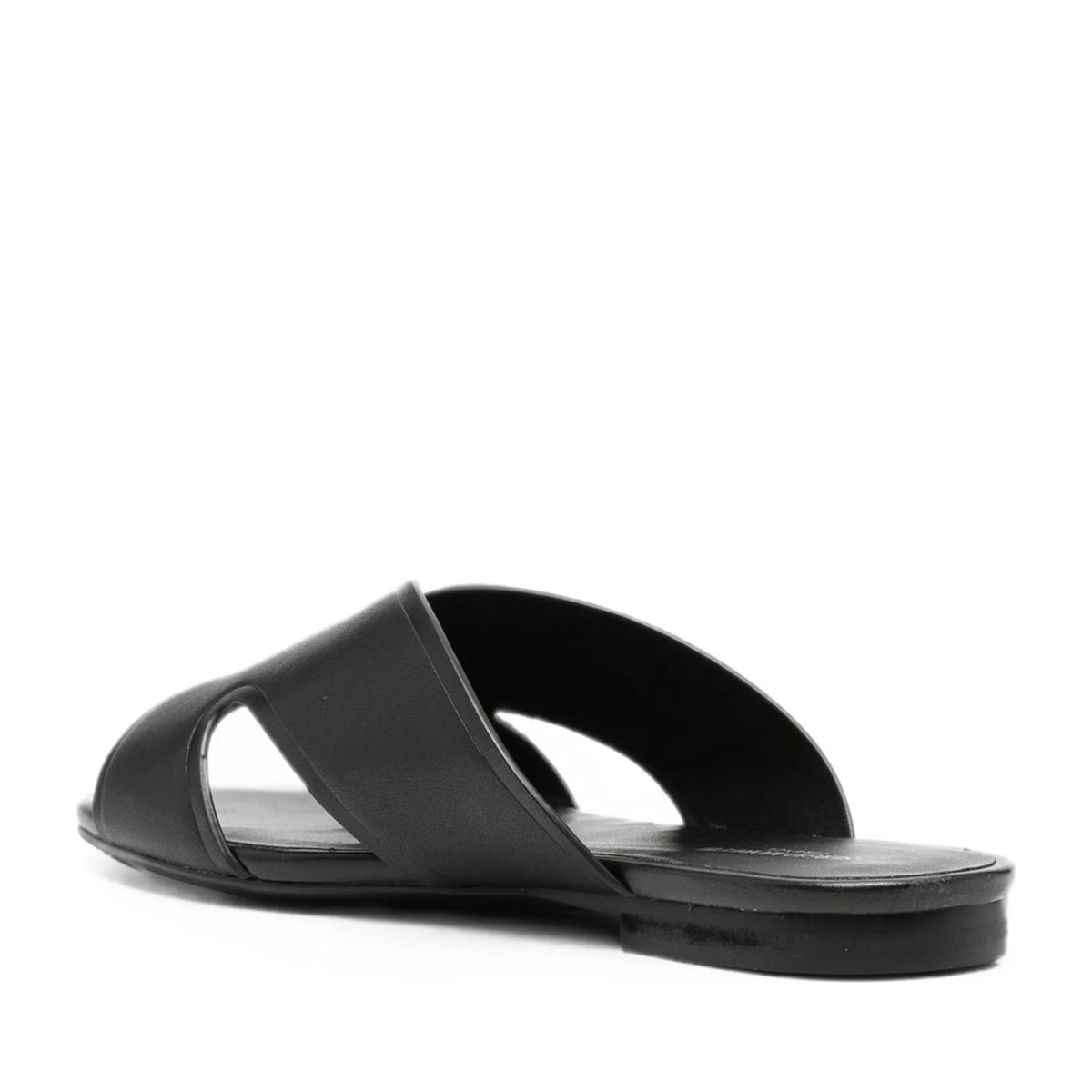 Women's Black Open-Toe Slippers