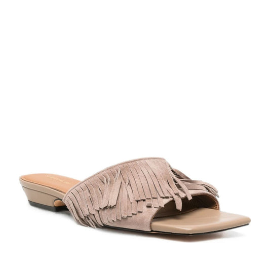 Women's Beige Open-Toe Slippers