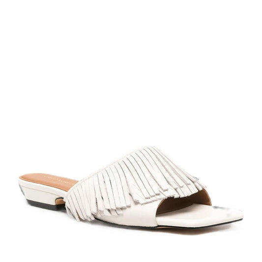 Women's White Open-Toe Slippers