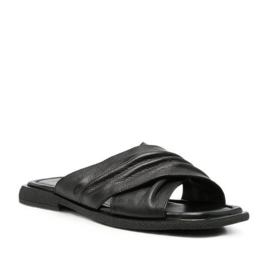 Women's Black Open-Toe Slippers