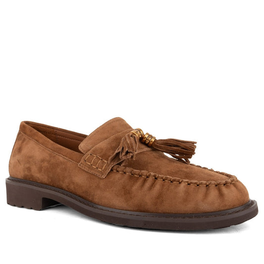 brown casual closed loafers