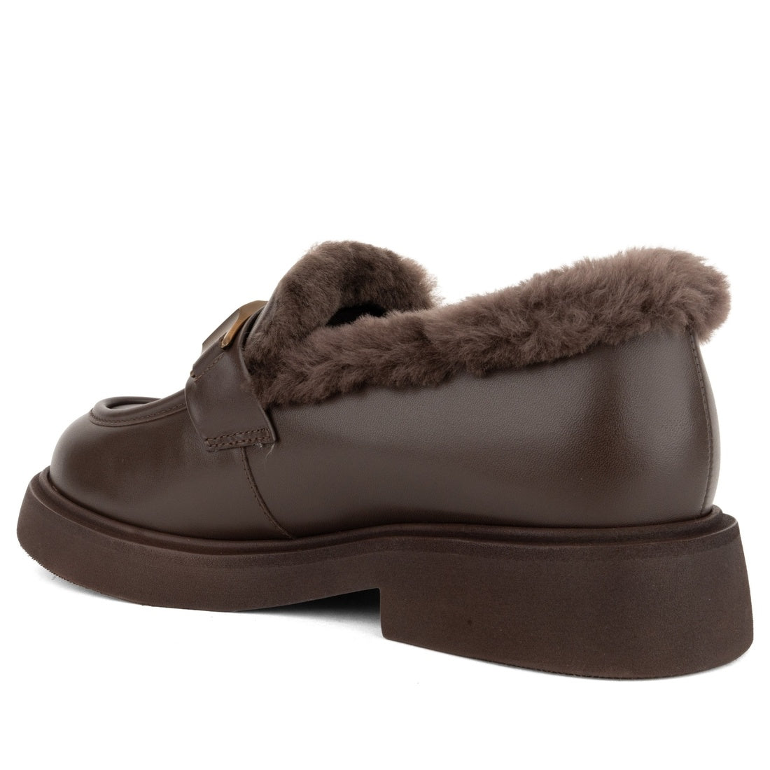 brown casual closed loafers