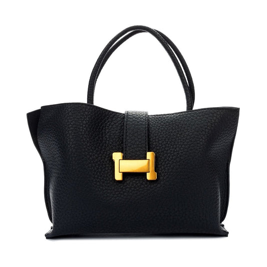 black casual tote bag