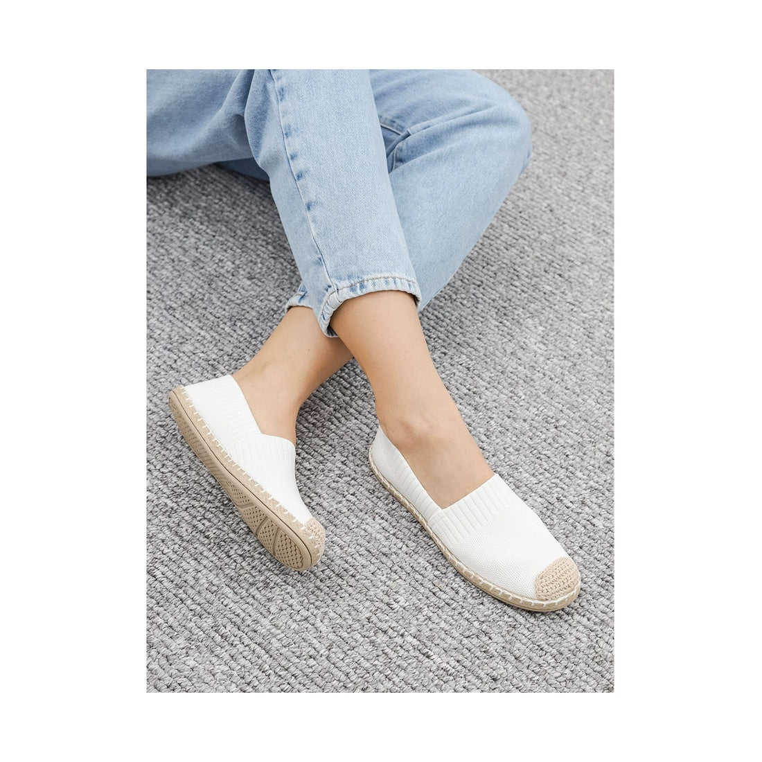 white casual closed espadrilles