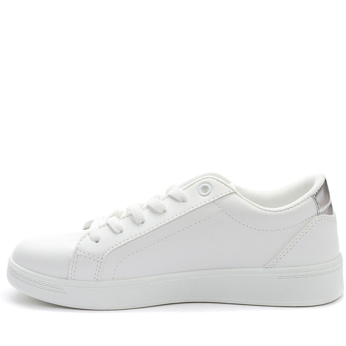 white casual closed sneakers